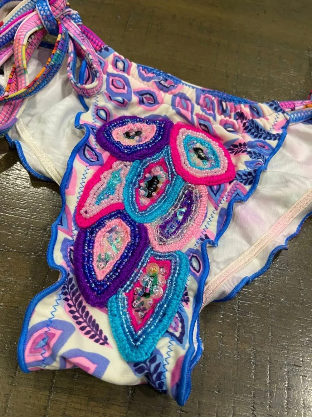 AGUA BENDITA Multicolor sequined swimsuit bottom, size S - Picture 7 of 11